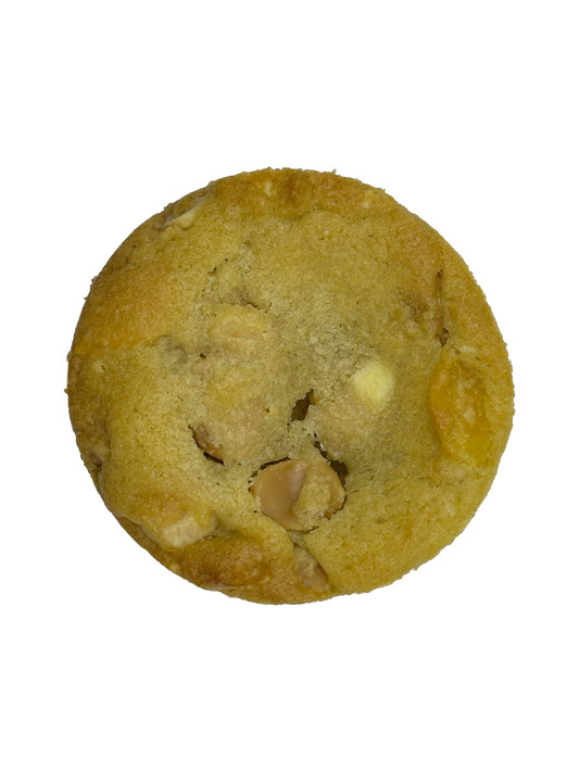 White Chocolate Mango Macadamia nut cookie.